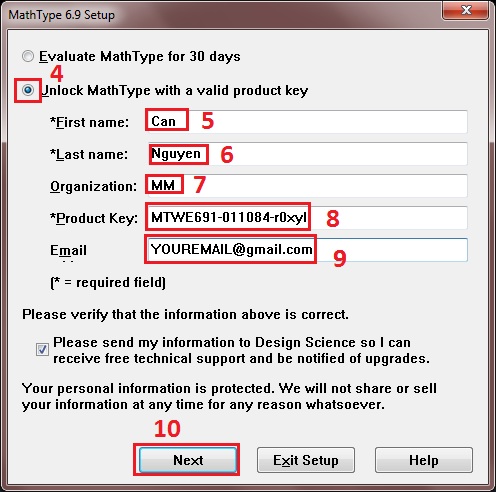 instaling MathType 7.6.0.156